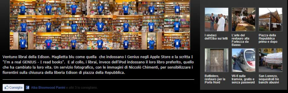 Il servizio sui librai della Edison pubblicato su Repubblica Firenze